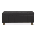 thumbnail image 4 of Bouclair Black Faux Leather Storage Bench, 4 of 9