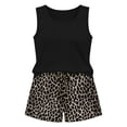 thumbnail image 4 of Womens Summer 2 Piece Loungewear Set Solid Square Neck Tank Top Floral Striped Print Drawstring Shorts Casual Sleep Outfit With Pockets, 4 of 4