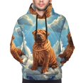 thumbnail image 2 of Bingfone Sunshine Cloud Bulldog Men's Drawstring Hoodie Long Sleeve Pocket Sweatshirts-Large, 2 of 6