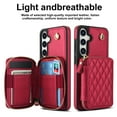thumbnail image 3 of Compatible with Samsung Galaxy S24/S25 5G Wallet Phone Case Tempered Glass Screen Protector Wrist Crossbody Strap Stand Credit Card Holder RFID Slot Cell Cover for S 24 24S 25 25S Women Girls Red, 3 of 10