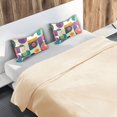 thumbnail image 5 of Yayeee Pillowcase King Size Set of 2 Satin Wrinkle Resistant Pillow Case, Purple Geometric, 5 of 7