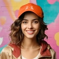 thumbnail image 4 of Dalix Heart of Bones Embroidered Cotton Dad Hat Adjustable Baseball Cap Womens in Orange, 4 of 5