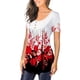 thumbnail image 4 of Moda Mujer Causal Rounk Cuello Impresión Blusa Manga Corta Camiseta Verano Tops Fridja bn5443, 4 of 7