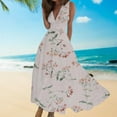 thumbnail image 2 of Ruyang Casual Dresses for Women, 2024 Womens Summer Wrap V Neck Sleeveless Maxi Dress,Trendy Boho Floral Dress Beach Sundress, 2 of 6