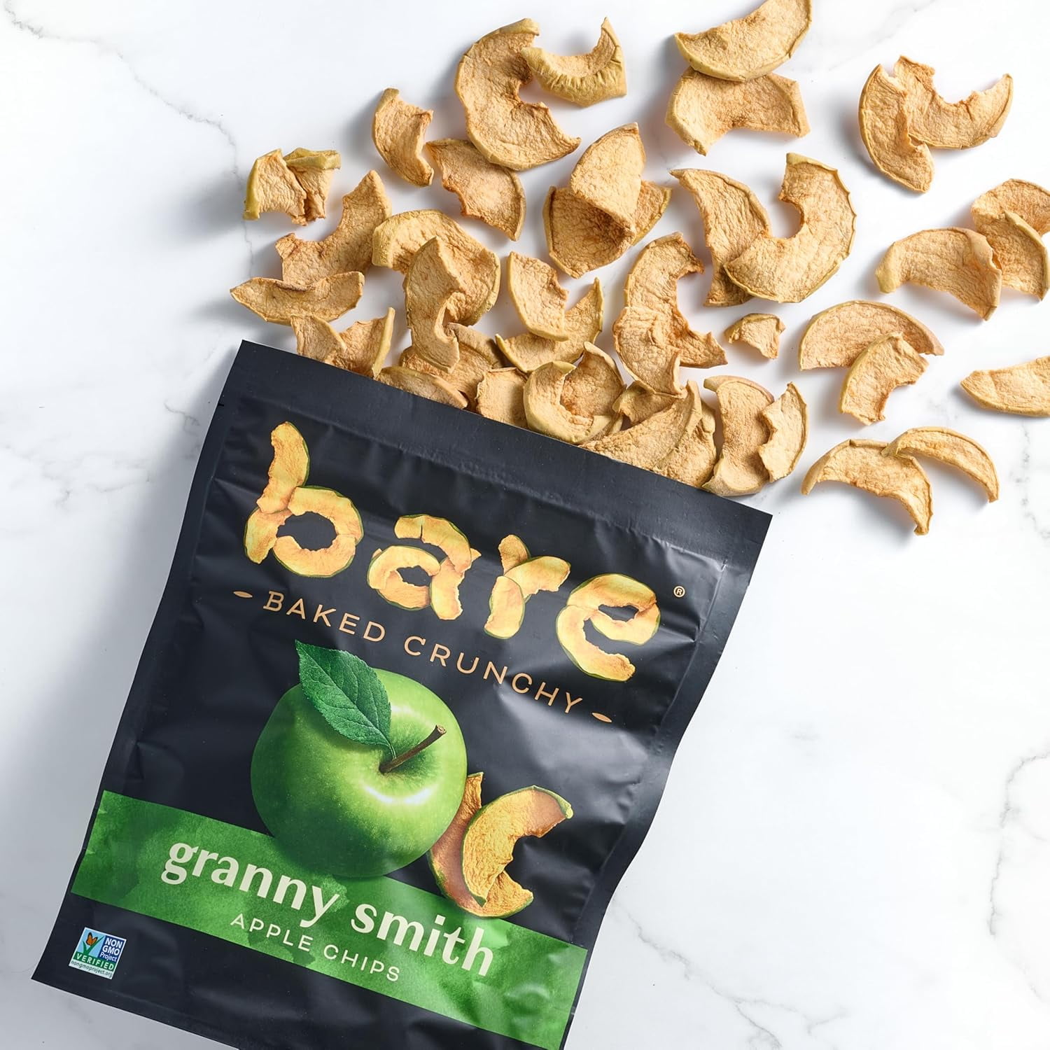 Pack of 12, Bare Fruit Granny Smith Apple Chips, 3.4 oz
