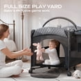thumbnail image 4 of Babyomi 4 in 1 Baby Bassinet with Diaper Changer, Long Next to Bed Crib with Mattress,Height Adjustable,Pack and Play,Bedside Crib Sleeper, Black, 4 of 7