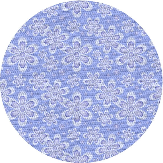 Ahgly Company Indoor Square Patterned Sky Blue Dress Blue Area Rugs, 3' Square