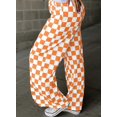 thumbnail image 3 of Pantalones Acelit a cuadros casuales para mujer, primavera verano, naranja, 3 of 5