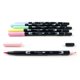 thumbnail image 2 of Tombow 56213 - Rotuladores de doble pincel, color pastel, paquete de 6 Rotuladores de punta fina y b, 2 of 2