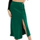 thumbnail image 1 of Falda casual Falda drapeada de satén brillante Faldas largas suaves para mujer (Verde M) FLhrweasw Para estrenar, 1 of 9