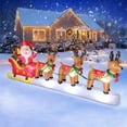 thumbnail image 1 of Colgador inflable navideño de Papá Noel de 12 pies con renos, 1 of 6