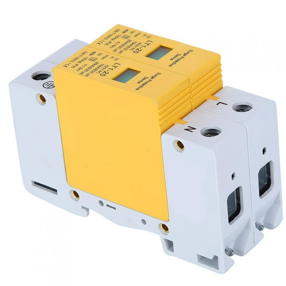 2P 20kA Level 2 Surge Protection Device, 420V Magnetic Blowing Arc Extinguishing Module with Rail Installation, 3-Phase 4-Wire Wiring, 0.2s Response Time, High-Conductivity Thunder Protection for