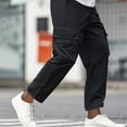 thumbnail image 6 of Ftwytp Mens Cargo Trousers Tracksuit Bottoms Open Hem Lightweight Quick Dry Joggers Trousers Drawstring Lounge Pants with Pockets Sweatpants Hiking Pants, 6 of 8