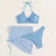 thumbnail image 3 of Gibobby Trajes de Baño para Mujer Traje de baño para mujer Traje de baño de vendaje Conjunto de bikini Push-Up Ropa de playa Trajes de baño divididos Con(Azul,M), 3 of 5