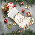 thumbnail image 3 of SKYSONIC Spring Floral Love Print Christmas Stockings Personalized Large Christmas Stocking Cute Snowflake Stockings 18 Inch Xmas Stocking for Xmas Decorations Xmas Gifts, 3 of 7