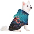 thumbnail image 2 of Fotbe Underwater Plant Octopus Print Small Dog Sweater Hoodies Pet Grey Hooded Soft Fleece Sweatshirts with Pocket Fall Winter Puppy Cat Sweaters Warm Clothes-Small, 2 of 7