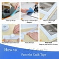 thumbnail image 6 of 3X White Caulk Tape Waterproof Self Adhesive, Toilet Sealant Tape, Bathtub Sealing Strip Tape-3.2M, 6 of 6
