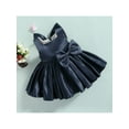 thumbnail image 3 of Seyurigaoka Kids Girls Party Gown Dress Toddler Solid Color Big Bowknot Dress, 3 of 9