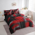 thumbnail image 4 of Manfei Geometric Graffiti Desgin 7-Piece Bedding Comforter Set,Modern Abstract Aesthetic King Bedding Sets,Red Black Gray Bed Sheets For Kids,Ultra Soft Home Decor Reversible, 4 of 9