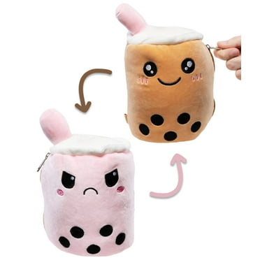 Reversible Boba Tea Plush A plush cup of boba that flips inside out to change its mood.