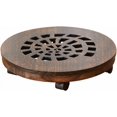 thumbnail image 1 of Wood Plant Caddy Heavy Duty Rolling Planter Dolly With Rotating Casters Movable Flower Pot Stand Round Plant Rack With Lockable Wheels ( ), 1 of 8