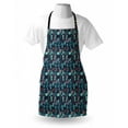 thumbnail image 4 of Owls Apron, Nocturnal Concept of Colorful Cats Happy Faced Rainy Clouds Owls and Flowers, Unisex Kitchen Bib with Adjustable Neck for Cooking Gardening, Adult Size, Multicolor, by Ambesonne, 4 of 4