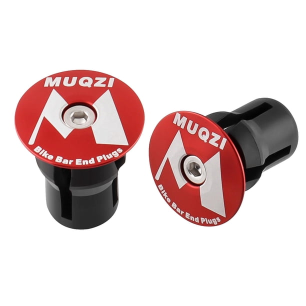 2 tapones para manillar de bicicleta, tapones para extremos de manillar a presión, ligeros, de repuesto. Marcas M rojas