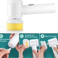 thumbnail image 3 of 1pc Electric Spin Scrubber, Electric Cleaning Brush With 3 Brush Heads, Bathroom Rechargeable Scrub Brush, Shower Scrubber For Cleaning, Wall/Bathtub/Toilet/Window/Kitchen/Sink/Dish/Grout, 3 of 4