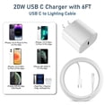 thumbnail image 4 of Cargador de pared Charger Gqohrt USB C de 20 W para iPhone 14 con cable, 4 of 7