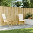 thumbnail image 4 of vidaXL Folding Patio Reclining Chairs with Cushions Armchair Outdoor Bamboo, 4 of 54