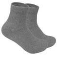 thumbnail image 2 of Glory Max 6 Pairs Men's Women's Diabetic Circulatory Ankle Quarter Gray Cotton Socks Size 13-15, 2 of 5