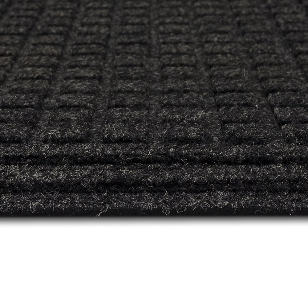 Mohawk Home Waffle Grid Impression Low Pile Non-Slip Indoor/Outdoor Door Mat, Onyx, 2' x 3'