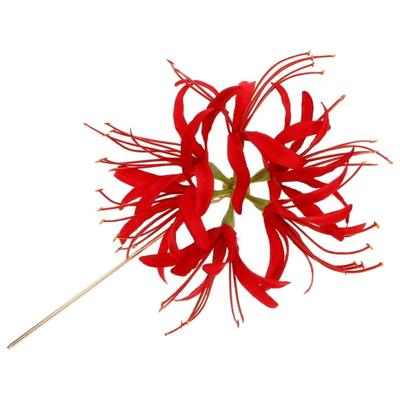 Lycoris Radiata Flower Hairpin Kanzashi Hair Stick Chinese Hanfu Asian Flower Hair Chopsticks Hair Bun Updo Holders Long Hairpins For Women Girls
