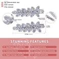 thumbnail image 5 of Miallo 2-Pack Silver Crystal Leaf Hair Clips, Sparkling Rhinestone Bridal Barrettes for Wedding & Evening Prom Accessories, 5 of 6