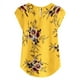 thumbnail image 4 of Qarigey Camiseta de mujer Camiseta plisada estampada Top Cuello Blusa de manga corta Prendas para la parte del cuerpo Amarillo L Qarigey AP003086-13, 4 of 6