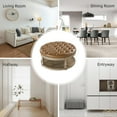 thumbnail image 3 of 35" Leather Round Cocktail Ottoman Storage Coffee Table for Bedroom Home Living Room Camel, 3 of 7