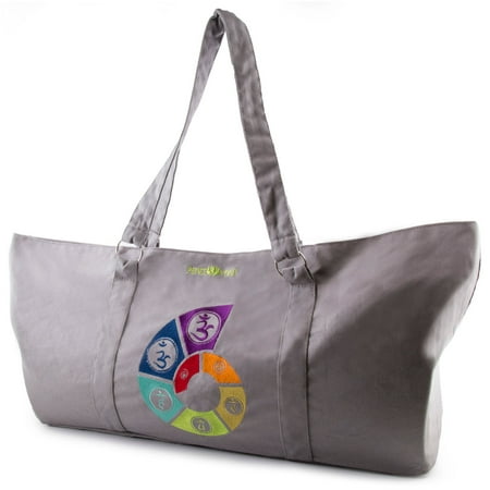 Peace Yoga Gray Yoga Mat Carrier Tote Bag With Adjustable Straps