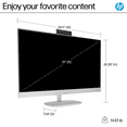 thumbnail image 5 of HP 27" FHD All-in-One Desktop Computer, Intel 12-Core Ultra 7 155U Processor, 16GB RAM 1TB Storage (512GB SSD+512GB External), Wireless Keyboard & Mouse, Windows 11, PLUSERA Earphones, White, 5 of 6