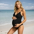 thumbnail image 2 of TGPMGRZ Maternity Bathing Suit UPF 50+ One Piece Women's Maternity Swimwear Pregnancy Swimsuit #01 Black, Size L, 2 of 4