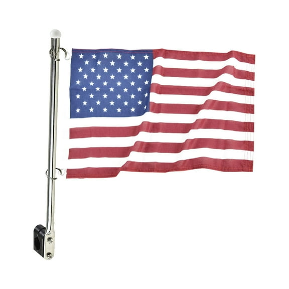 MARINE CITY 304 Grade Stainless Steel Flag Pole 7/8 to 1-1/4 inches Round and Square Tube & US Flag for Boats  Marines pack of 1