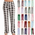 thumbnail image 5 of Fmbrln Plus Size Womens Plaid Pajamas Pants Drawstring Elastic Waist Wide Leg Pajamas Pants Fall Winter Warm Soft Comfy Home Sleepwear Pants, 5 of 5
