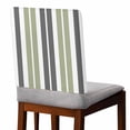 thumbnail image 2 of Sage Green Chair Covers Set of 6 and Grey Striped Rectangular Geometric Chair Back Covers Stretch Removable Washable Slipcovers Protector for Dining Room Kitchen Party Decor, 2 of 5