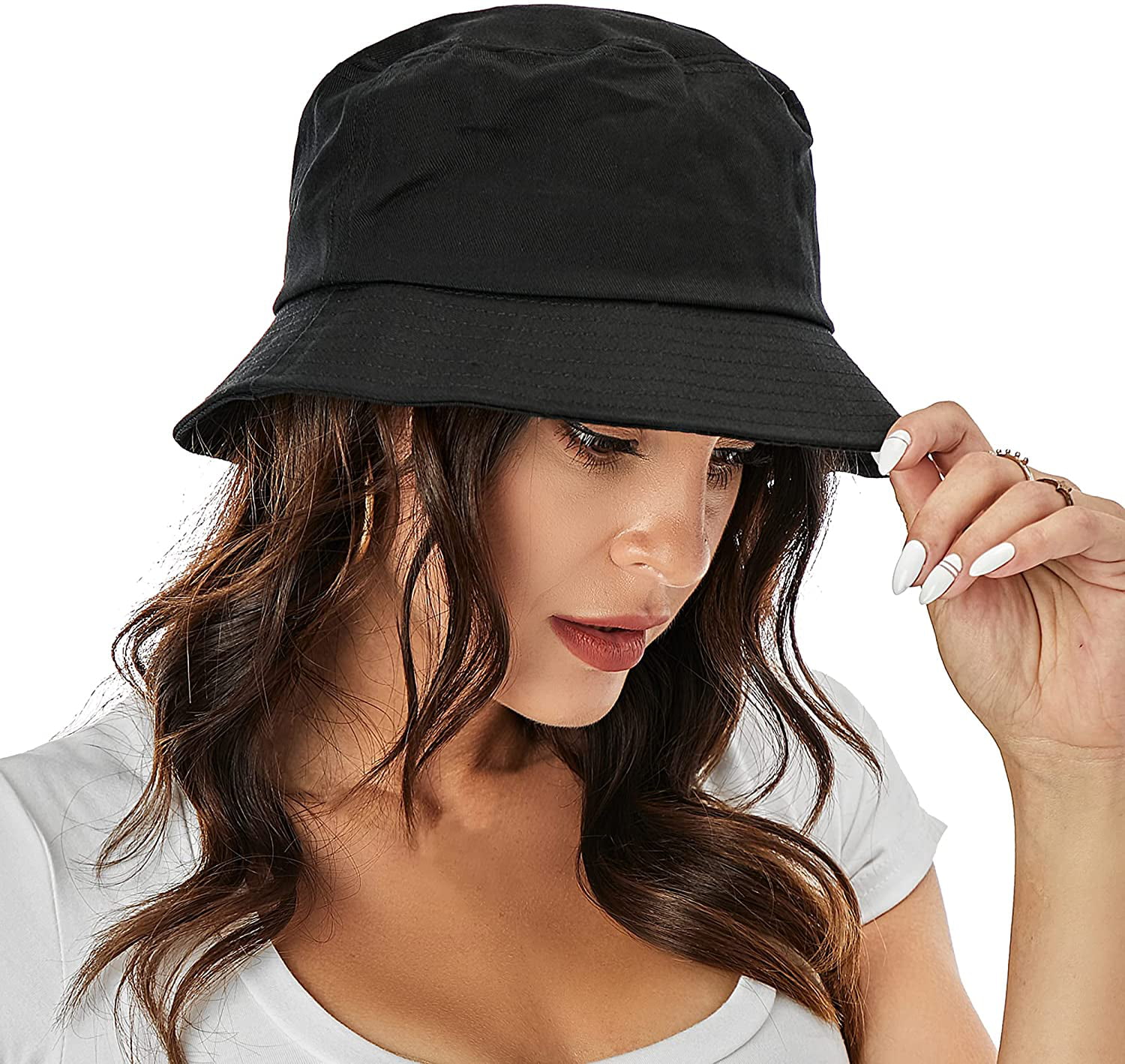 Umeepar 100% Cotton Bucket Hat 1 Pack or 2 Pack Packable Beach Sun Hat for Womens Men 