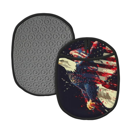

Naloa Watercolor Bald Eagle Silicone Pot Holders Oven Mitts Heat Resistant Hot Pads Non Slip Pot Holder for Kitchen Baking and Cooking 9.4 x 7.5 Inches