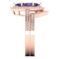 thumbnail image 3 of 2.48 ct Brilliant Marquise Cut Alexandrite 14k Rose Gold Halo Solitaire with Accents Engagement Bridal Wedding Ring Band Set size 10.5, 3 of 7