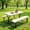 White, variant on YYAo Dining Chair, Weatherproof Garden Bench, Loveseat, Picnic Table Bench Set for Outdoor Camping -White