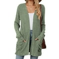 thumbnail image 4 of zaveiop Women's Casual Long Cardigan Sweater Lightweight Open Front Coat with Deep Pockets, Fall Winter Fashion Outwear (Army Green, XL), 4 of 8