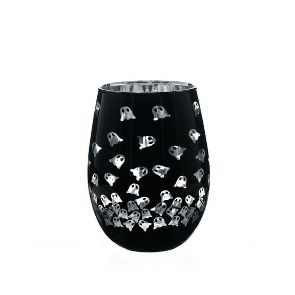 Way to Celebrate Halloween Two Tone Stemless Wine Glass Ghost