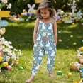 thumbnail image 4 of Mceream Easter Jumpsuit for Baby Girls Cute Strap Jumpsuit One-Piece Romper with Pockets Casual Print Overalls Sleeveless Jumpsuit Loose Fit 1-6 Years, 4 of 7