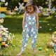 thumbnail image 4 of Mono para niñas pequeñas, mono con estampado de Pascua, mono con tirantes, conjuntos de verano, ropa para niñas, 4 of 7